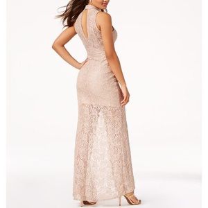 Glitter lace floor length dress